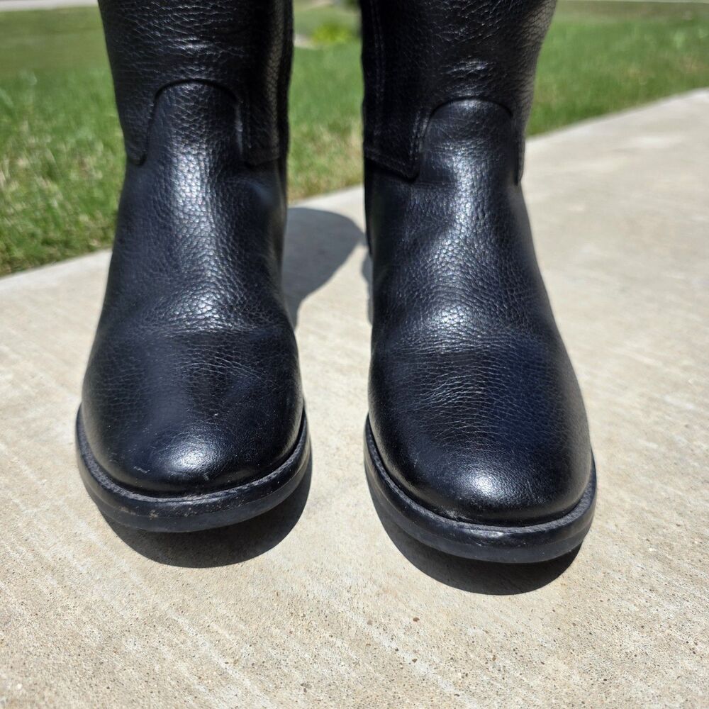 Tory Burch Black Junction Tall Riding Boot Soft Pebbled Leather SIZE 6M - Picture 2 of 8